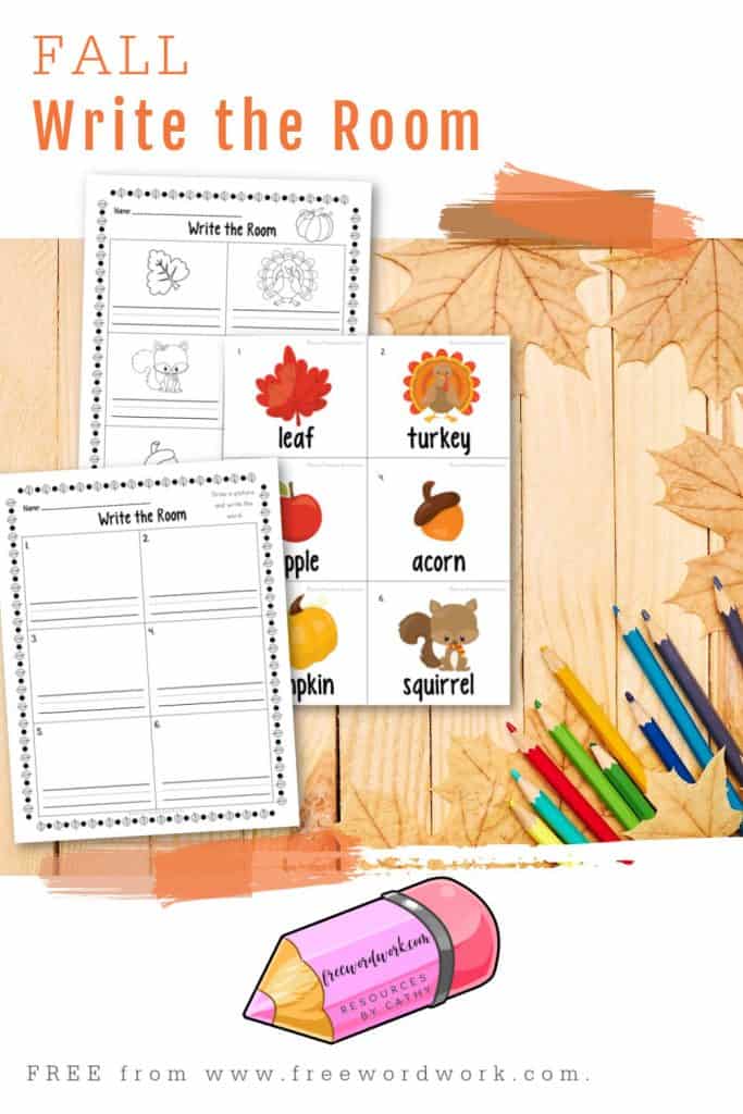 Add this fall write the room to your classroom literacy centers that involve movement.