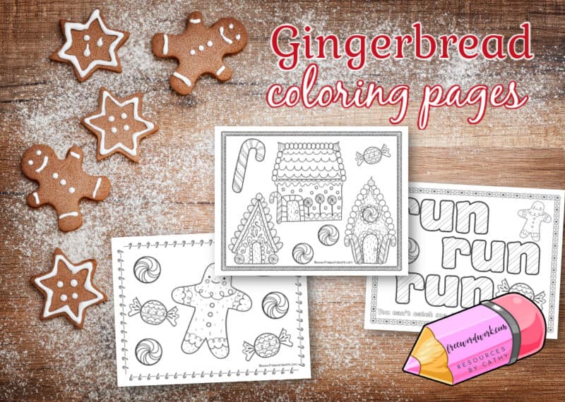 Children will enjoy these gingerbread coloring pages as a themed option during a break at home or school. 