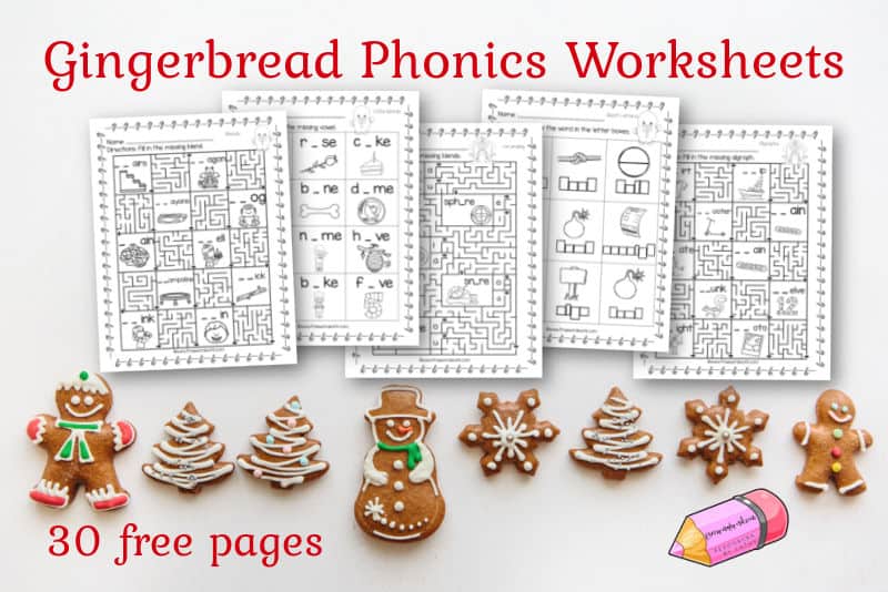 This set of gingerbread phonics worksheets will add a little themed fun to your phonics practice in the classroom.