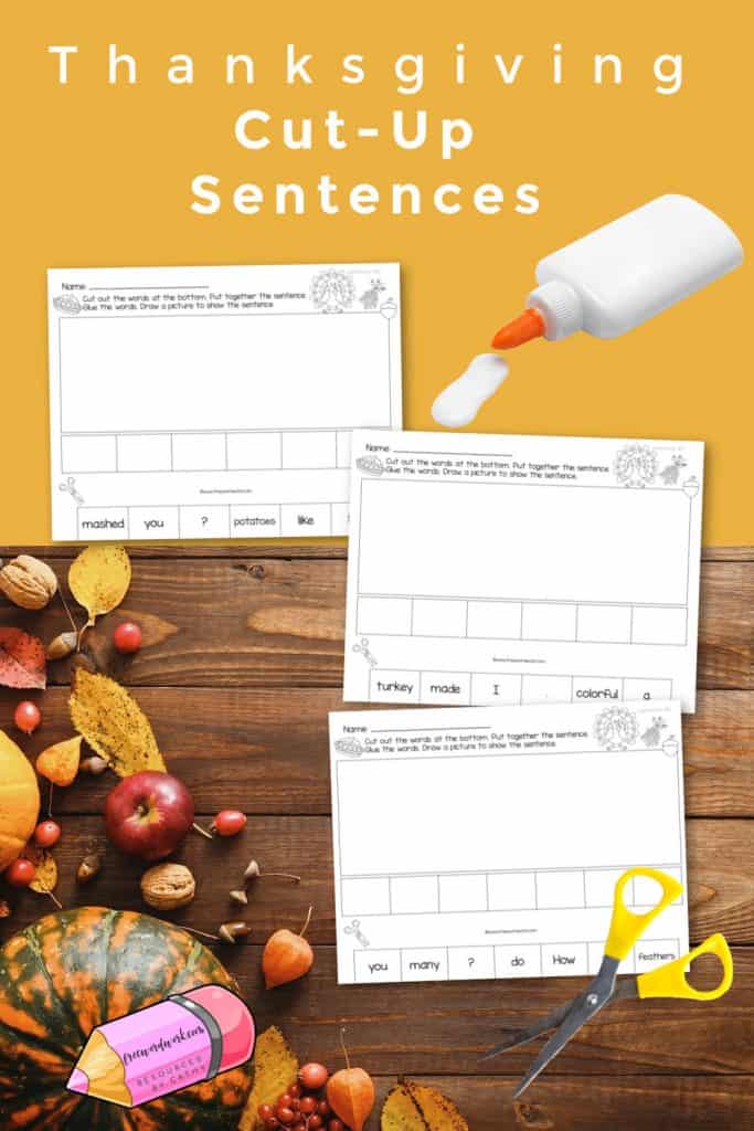 Download these free fall cut-up sentences to use as a ready to go literacy center for your reading stations.