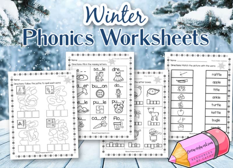 Download these free winter phonics worksheets to help your students practice phonics skills this winter.