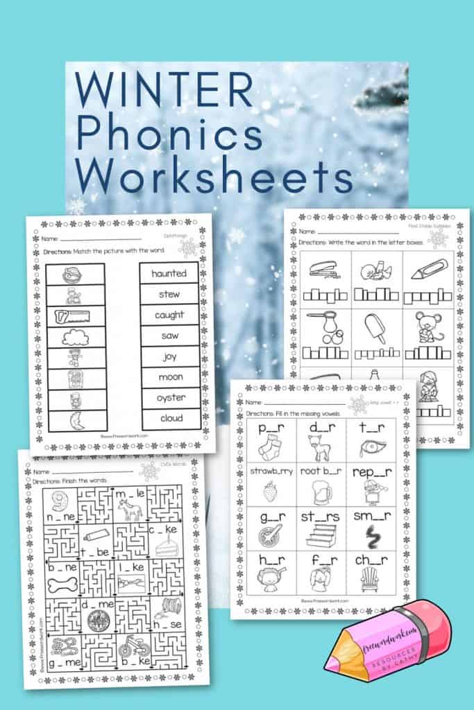 Download these free winter phonics worksheets to help your students practice phonics skills this winter.