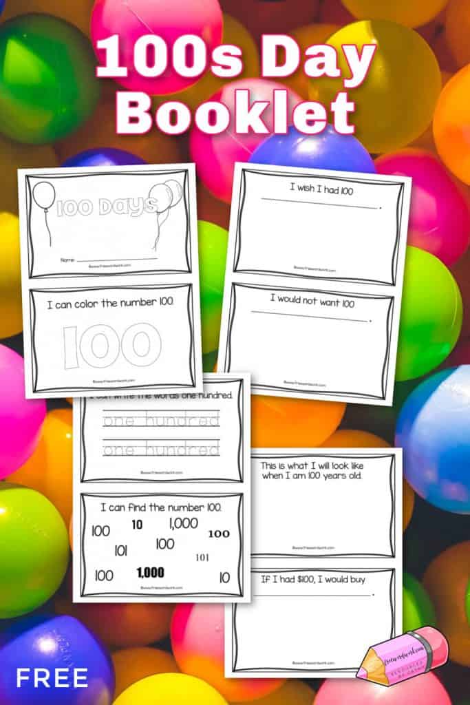 Download this free hundreds day booklet to help your children celebrate the 100th day of school.