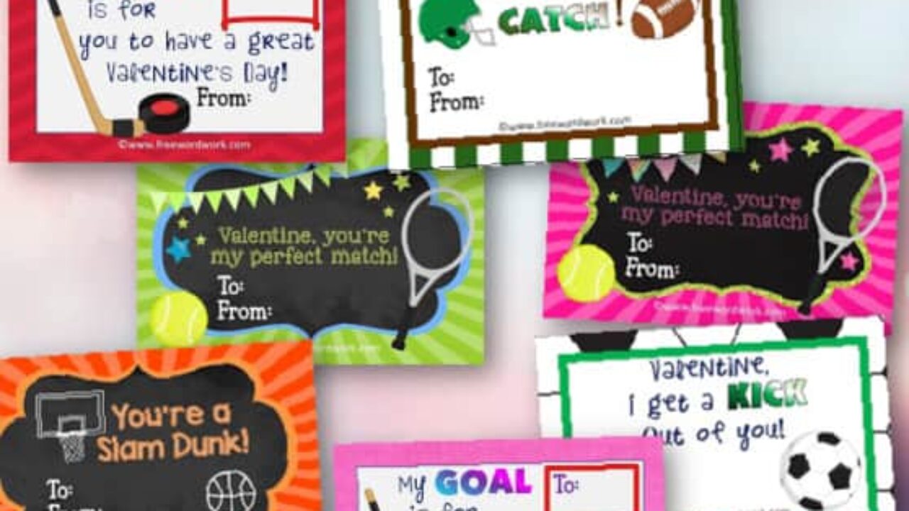 Sports Valentine Card - Free Word Work