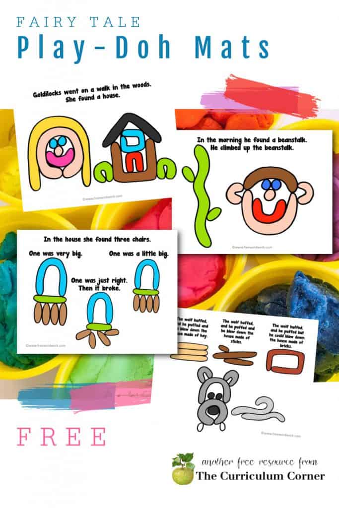 Download this free set of fairy tale Play-Doh mats for your early learning classroom or fun at home.