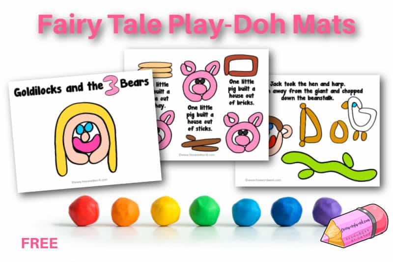Download this free set of fairy tale Play-Doh mats for your early learning classroom or fun at home.