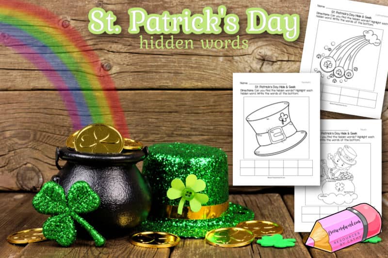 Download this set of free St. Patrick's Day Hidden Words for word work fun during March. Another freebie from www.freewordwork.com.