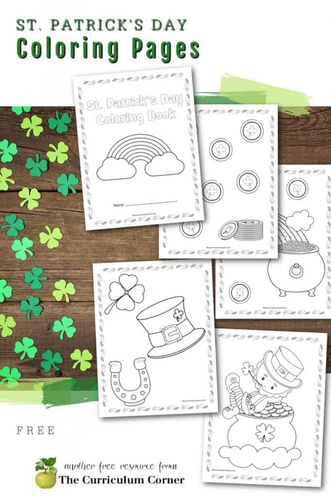 Download this free set of St. Patrick's Day Coloring Pages to put together your own coloring books for March.