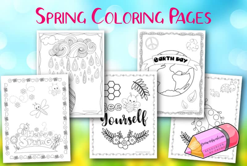 Download this free set of spring coloring pages to create your own spring coloring books for your students or your own children.