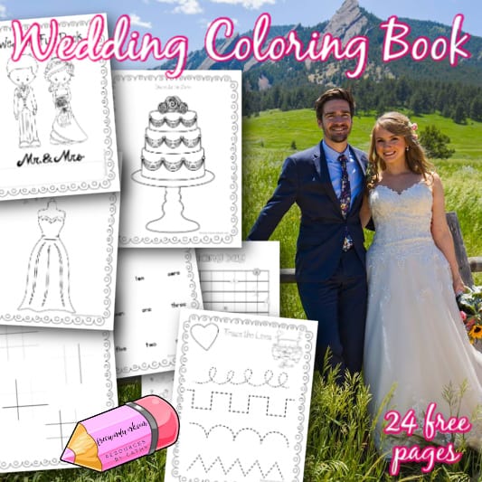 Printable Wedding Coloring & Activity Book - Free Word Work