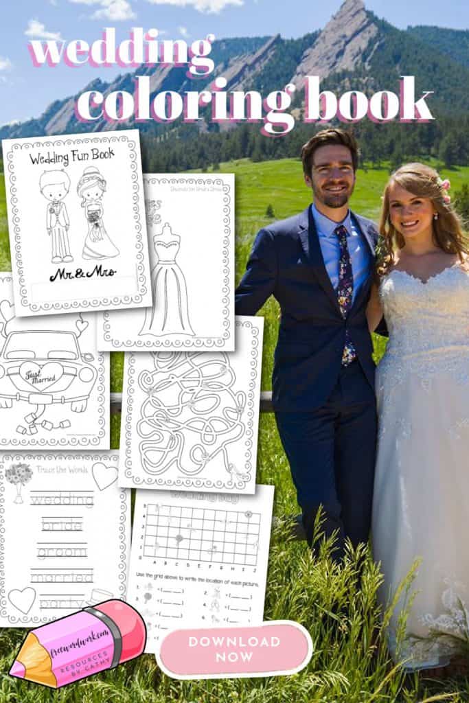 Wedding Coloring Book for Kids: Bride and Groom Coloring Book for kids ages  4-8, wedding coloring books for kids