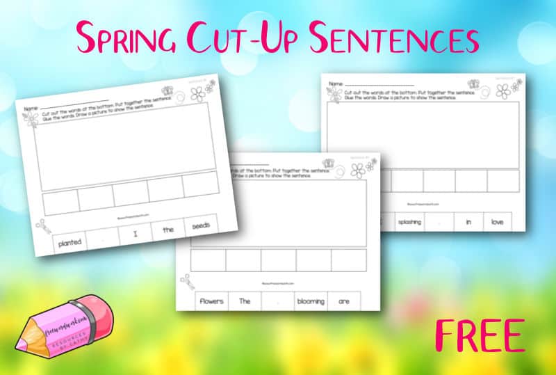Try these free set of spring cut-up sentences to give your students practice with creating simple sentences this season.
