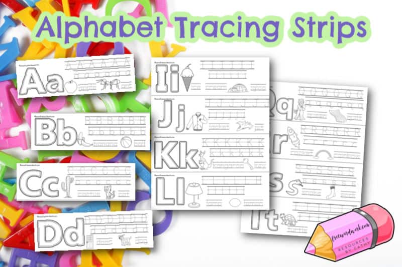 Download these free printable, traceable letters worksheets to create your own tracing strips for the alphabet. 