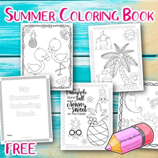 Summer Coloring Pages - Free Word Work