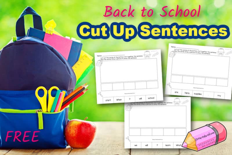Download these free back to school cut up sentences for your children to practice forming sentences.