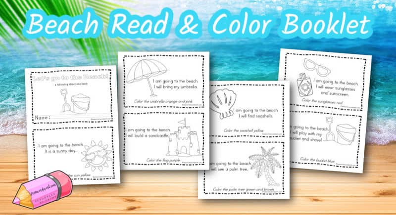 free beach read and color booklet