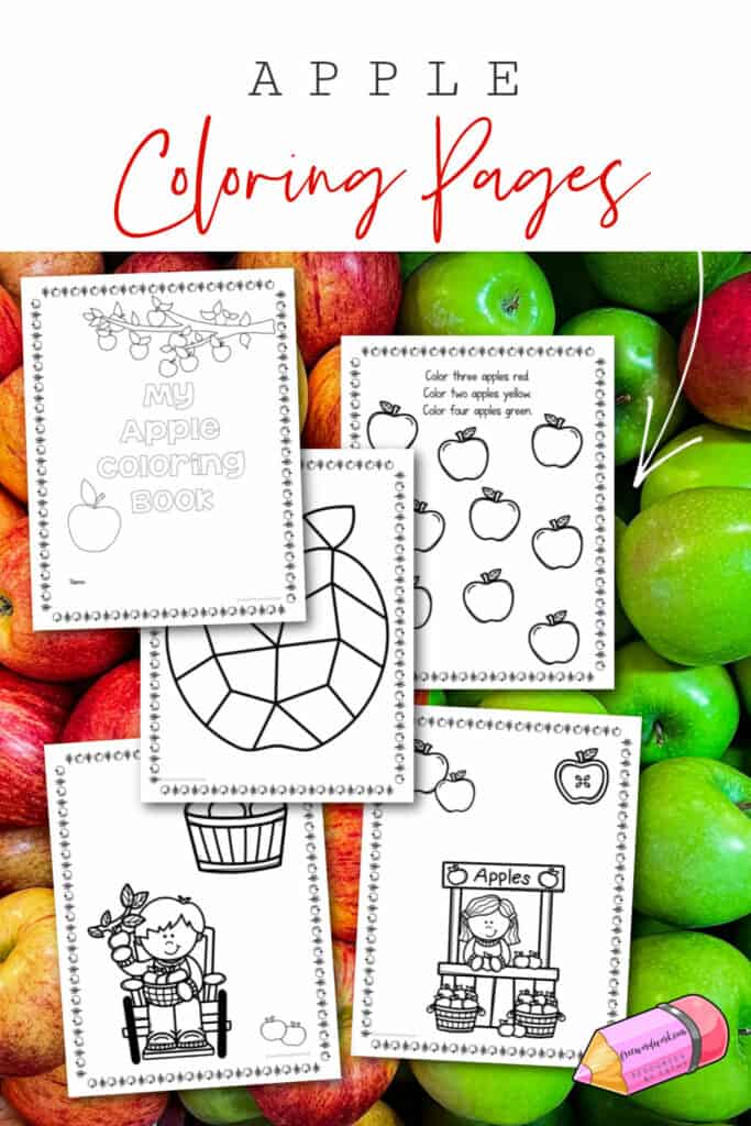 Download these free apple coloring pages to help you create your own apple themed coloring books for fall. 