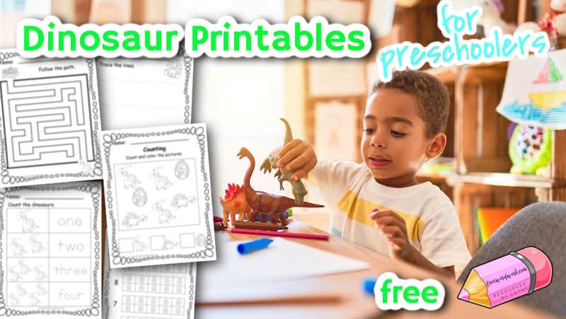Free dinosaur worksheets for preschoolers