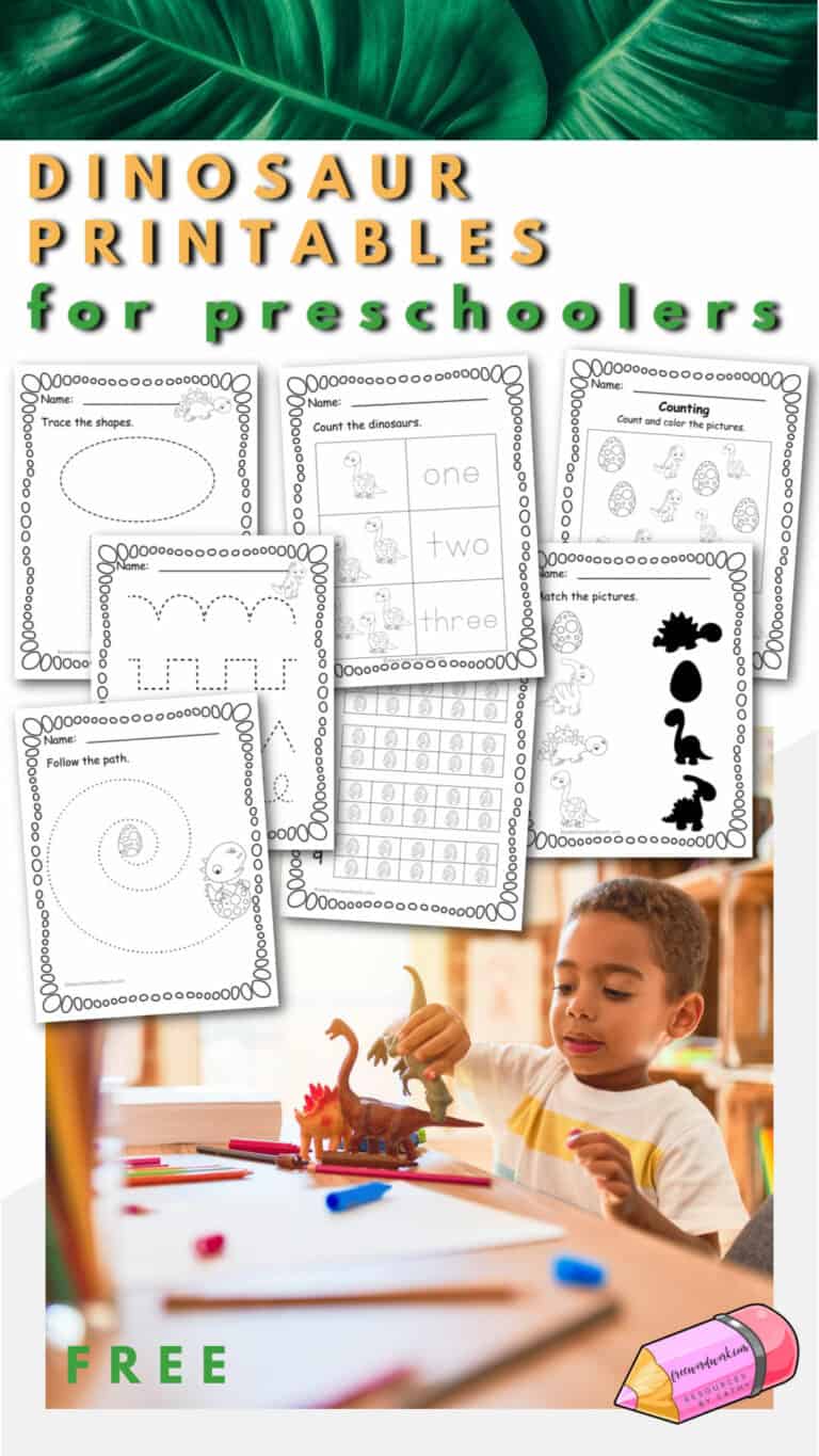 Dinosaur Printables for Preschoolers - Free Word Work