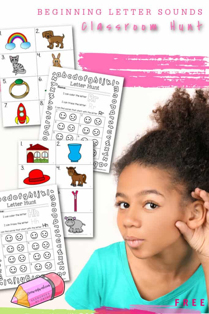 This free alphabet sounds hunt will help your children work on beginning letter sounds in a write the room type of activity.