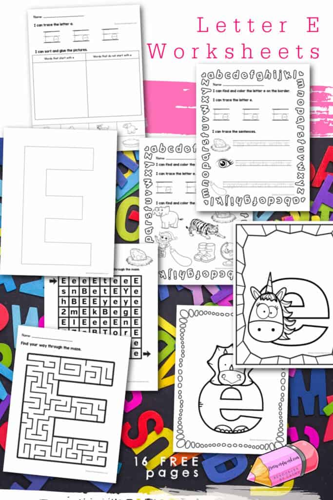 Take a look at this set of free Letter E Worksheets that were created to give your children practice when focusing on each letter of the alphabet.