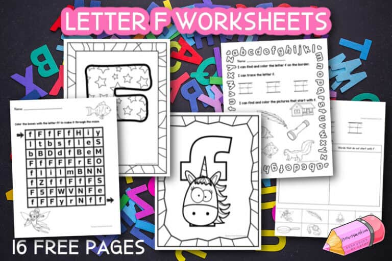 Letter F Worksheets - Free Word Work