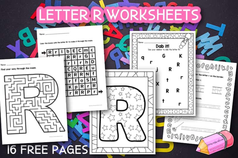 You can download this set of 16 letter R worksheets to help your students practice the letter r in the classroom or at home.
