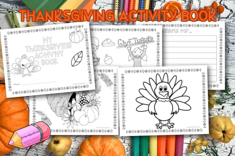 These Thanksgiving coloring pages can be used to create your own Thanksgiving activity book for seasonal fun.