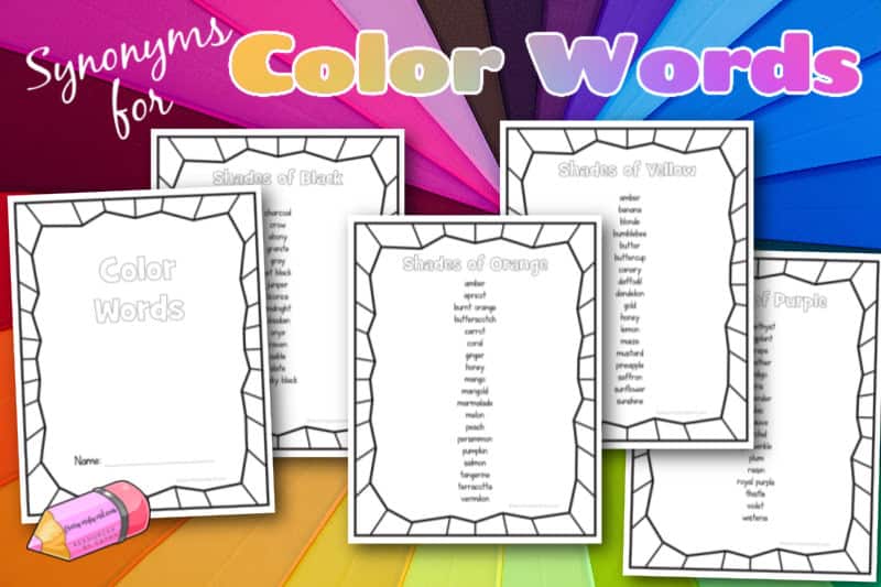 This booklet of color words is designed to help your students find color word synonyms when working on descriptive writing. 