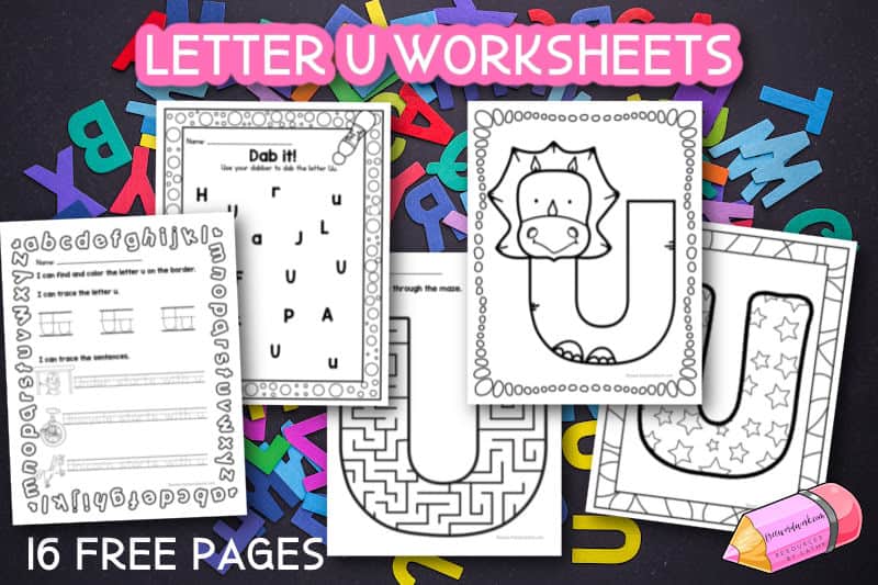 Letter of the week: LETTER U-NO PREP WORKSHEETS- LETTER U Alphabet Lore  theme