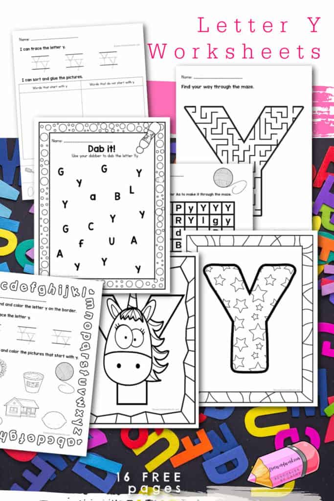 You will find 16 free letter y worksheets to help your students work on the letters of the alphabet.