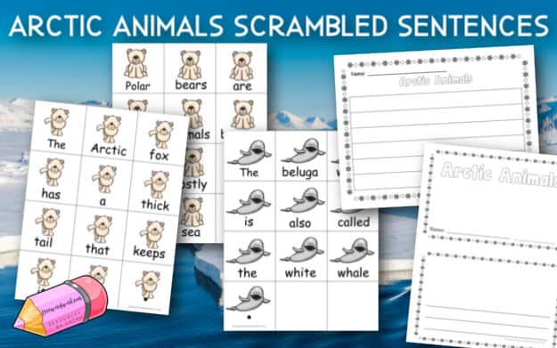 This set of Arctic animals scrambled sentences is a fun addition to your winter literacy centers.