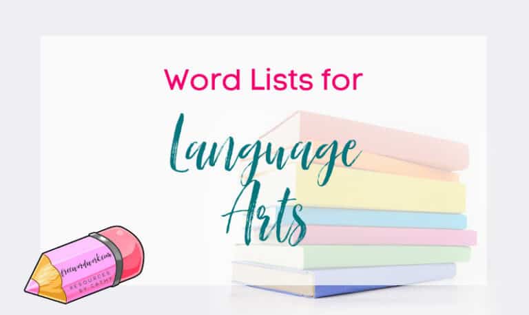 Language Word Lists - Free Word Work