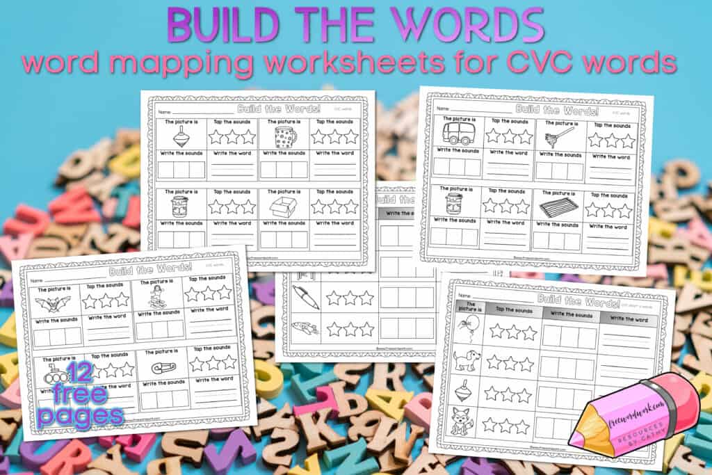 Download this set of CVC word mapping worksheets to work on the science of reading skills with your students.
