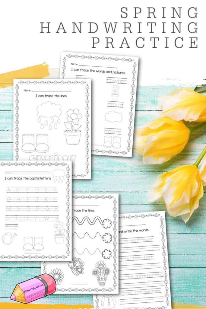 This free set of spring handwriting practice pages will be a fun, seasonal addition to your printing practice.