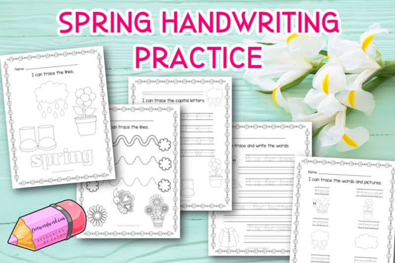 This free set of spring handwriting practice pages will be a fun, seasonal addition to your printing practice.