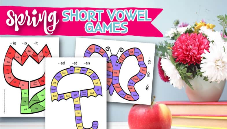These spring short vowel games will help your students practice short vowel sounds in an engaging way.