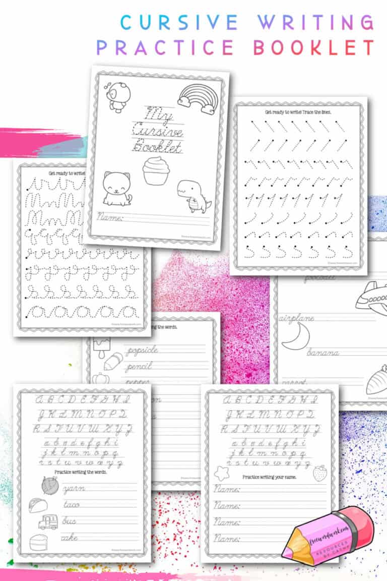 Cursive Writing Practice Booklet - Free Word Work