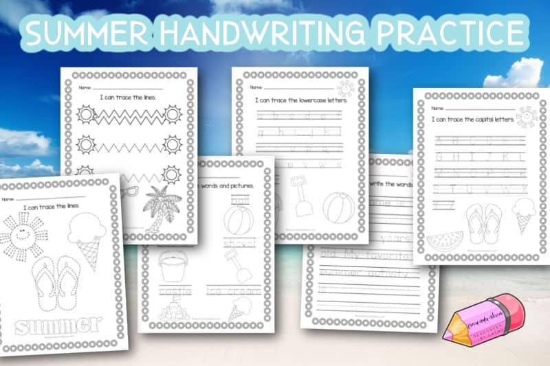 Download this set of free summer handwriting practice pages to offer your children a little fun, seasonal practice with printing.