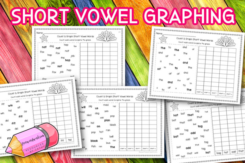 Add these short vowel words graphing worksheets to your collection of phonics practice printables for your classroom.