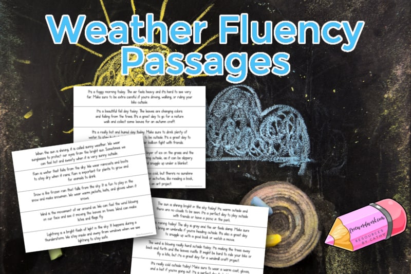 These weather fluency passages are designed to give your students practice with developing fluency.